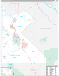 St. FrancoisCounty, MO Wall Map Premium Style 2024